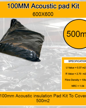 100mm Acoustic 600x600 Insulation Pad Kit - 500M2