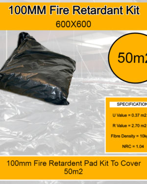 100mm Flame Retardent Insulation Pad Kit (600mmx600mm) - 50m2